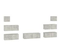 (Concrete grey) vidaXL TV Cabinet Set 7 Piece Engineered Wood Media TV Console Multi Colours