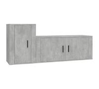 (concrete grey) vidaXL TV Cabinet Set TV Stand Set Media Unit Cupboard 2 Piece Engineered Wood