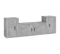 vidaXL 3 Piece TV Cabinet Set Concrete Grey Engineered Wood, Grey