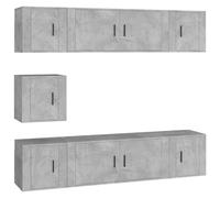 (concrete grey) vidaXL TV Cabinet Set TV Unit Set Media Unit Cupboard 7 Piece Engineered Wood