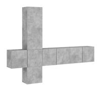 (concrete grey) vidaXL TV Wall Units 5 Piece Floating TV Wall Unit TV Stand Engineered Wood