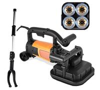 Concrete Grinder 2000W Electric Handheld Floor Polisher with 3 Grinding Discs, Extension Rod, 6 Speed Gears for Cement Tile Marble Granite