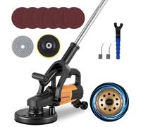 Concrete Grinder 3800W Concrete Surface Planer with Dust Extraction Shroud, Auxiliary Wheels for Grinding Concrete, Cement, Marble - 7 Inch Set