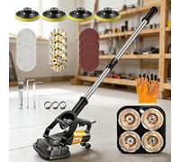 Concrete Grinder 4-Head, 5580W High-Power Grinding Machine, 6-Speed Control, Dust Extraction Shroud for Cement and Marble