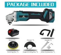 Concrete Grinder, 588VF 1580W 2 in 1 Cordless Brushless Car Polisher Angle Grinder with 22980mAh Battery Polishing Machine 18V(1 Battery)
