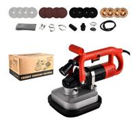 Concrete Grinder and Polishing Kit, 4x4 Diamond Wheels, 6-Speed Adjustable 700-3000 RPM, with Dust Extraction Port for Efficient Concrete, Granite, Marble Planing & Cleaning