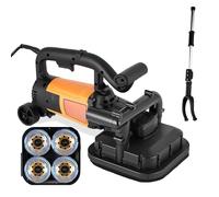 Concrete Grinder - Electric Surface Grinder with 6 Speed Adjustable, 4 Heads, Includes 3 Types of Grinding Discs and Extension Rod for Cement, Tile, Marble, Granite