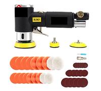 Concrete Grinder, Pneumatic Polishing Grinding Machine 2inch 3inch Mini Orbital Air Sander Tools Buffer Dual Action Polisher for Car(48pc Black Sander)