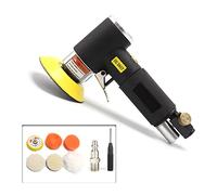 Concrete Grinder, Pneumatic Polishing Grinding Machine 2inch 3inch Mini Orbital Air Sander Tools Buffer Dual Action Polisher for Car(Black Sander kit A)