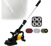 Concrete Grinder Sander with Extension Rod, 3 Sanding Disc Types, 4 Grinding Heads, 6 Speed Adjustment for Stone and Concrete Sur-Facing