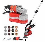 Concrete Grinder Set with 6-Speed Control and Dust Extraction Shroud for Grinding Concrete, Cement, Marble, and Granite