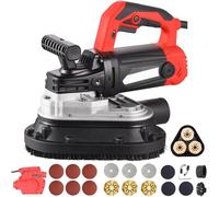 Concrete Grinding Machine, 2450W Vacuum Grinder with 6-Speed Adjustment & Dual-Handle Design, Floor Grinder for Cement, Marble, Granite