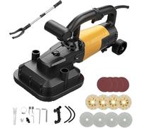 Concrete Grinding Machine 3800W, Wall Sander with 16 Discs, Extension Rod & Vacuum Cleaner, 6 Speed Adjustment, 90° for Accessing Corners, Diamond Disk for Tile Marble Granite