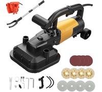 Concrete Grinding Machine 3800W, Wall Sander with 16 Discs, Extension Rod & Vacuum Cleaner, 6 Speed Adjustment, 90° for Accessing Corners, Diamond Disk for Tile Marble Granite