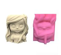 Concrete Hand-Making Plant Pot Mold Little Girl Shaped Hand-Making Gardening Silicone for Planter Silicone Molds for Epoxy Resin