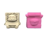 Concrete Hand-Making Plant Pot Mold Sitting Panda Shape Hand-Making Silicone for Planter Vase Silicone Flowerpot Molds