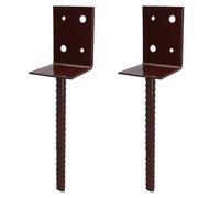 Concrete in Wooden Post Support Base Bracket 75 x 75mm Carport Decking 2PK