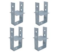 Concrete in Wooden Post U Support Base Bracket 100 x 100mm Decking 4PK