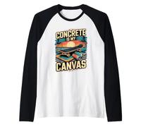 Concrete is My Canvas Skateboard Skateboarding Skater Raglan Baseball Tee