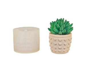 Concrete Jar Silicone Mold Relief Heart Flower Pots Plaster Epoxy Resin Storage Box Molds Craft Home