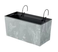 (Concrete, L39.5cm x W18.5cm x H19.5cm) Hanging Pot Box Planter Basket Balcony Fencing Rail Flowerpot Rectangle Long