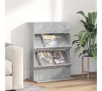 Concrete Magazine Shelf Grey Made of Wood Material 70 x 41 x 96 cm with 2 Shelves, Modern Lowboard for Living Room, Storage Space and Storage, Space-saving and Durable