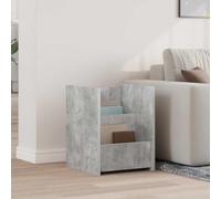 Concrete Magazine Shelf Grey with 3 Wood Material Shelves 35 x 35 x 45 cm, Versatile Magazine Rack and Shelf for Books, Brochures, Documents, Space-Saving Organiser for Living Room