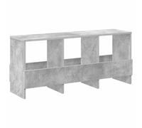 Concrete Magazine Shelf Grey Wood Material 102 x 30 x 45 cm with Storage Space and Magazine Holder for Living Room Office Hallway Space-Saving and Versatile Use