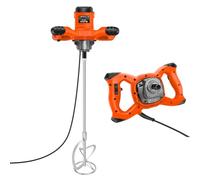 Concrete Mixer Machine, 2600W Cement Mixer Mixing Drill Tool for Concrete Cement Paint Mortar Drywall Mud Grout Thinset, Electric Hand Paint Paddle Mixers, Adjustable 6 Speeds, Orange