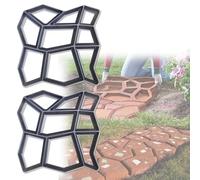 Concrete Molds and Forms, Moldes para Adoquines de Concreto, Reusable Weather-Proof DIY Cement Walkway Template for Garden Concrete Path Floor Paving