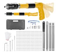 Concrete Nail Gun Kit with 120pcs Nails, 4 Extension Rod, Rotatable Manual Steel Nail Gun, 5 Gear Nail Wall Shooting,Wall Fastening Rivet Gun for Household Woodworking Installation