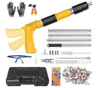 Concrete Nail Gun, Support 5 Levels Adjustment and Extension Pole for Ceiling and Wall Fastening, Manual Steel Nailer Tool with 120 Nails for DIY Home Installation and Professionals