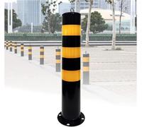 Concrete Parking Bollards - Heavy-Duty Security Posts with Reflective Tape for Driveways, Industrial and Commercial Use