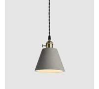 Concrete Pendant Lamp in Gray Finish, Modern Industrial Mini Ceiling Hanging Light Fixture with Cement Shade E27 Lamp Holder Pendant Lighting for Kitchen Island Dining Room Bedroom(X-Small)