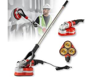 Concrete Planer Polisher with Dust Extraction Shroud, 3-Head Design and 6 Speed Control, Ideal for Grinding Concrete, Cement, Marble, and Granite