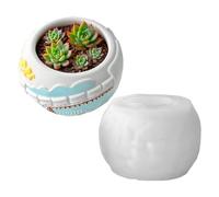 Concrete Plant Mould with 3D Pull Relief Plaster Pen Holder Mould, Silicone Mould with Easy Disassembly for Plaster Epoxy Resin Adults Creative Students Art Teacher Workshops