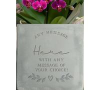 Concrete Planter. Personalised Indoor Plant Pot. Engraved with any message over 5 lines