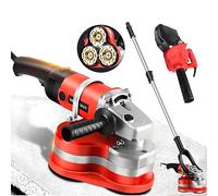 Concrete Polisher, Electric Diamond Polisher Machine, Floor Polishing Machine, Removable Protective Cover, Vacuum Cleaner Port, 2800r/min, for Cement, Marble Machine+TelescopicPole+VacuumCleaner