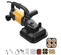Concrete Polisher Machine, 3800W Floor Grinder, 6-Speed Adjustable, 90° Wall Edge Sanding with Multiple Grinding Discs for Garage Renovation