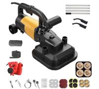 Concrete Polisher Machine, 3800W Floor Grinder, 6-Speed Adjustable, 90° Wall Edge Sanding with Multiple Grinding Discs for Garage Renovation