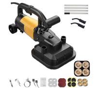 Concrete Polisher Machine, 3800W Floor Grinder, 6-Speed Adjustable, 90° Wall Edge Sanding with Multiple Grinding Discs for Garage Renovation