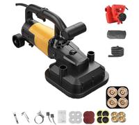 Concrete Polisher Machine, 3800W Floor Grinder, 6-Speed Adjustable, 90° Wall Edge Sanding with Multiple Grinding Discs for Garage Renovation