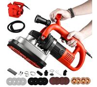 Concrete Polishing Machine - 4-Head, 6-Speed Grinder for Wall, Floor & Ceiling, Bi-Directional Polishing with 12 Grinding Discs & LED Light for Marble and Cement