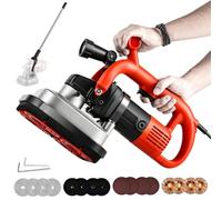 Concrete Polishing Machine - 4-Head, 6-Speed Grinder for Wall, Floor & Ceiling, Bi-Directional Polishing with 12 Grinding Discs & LED Light for Marble and Cement