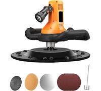 Concrete Polishing Machine with 6 Speed Regulation, 380mm Disc Diameter, LED Lighting, Powerful Motor for Grinding and Polishing (Yellow )