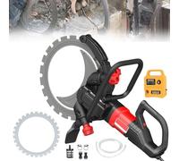 Concrete Ring Saw 11.8 Inch Cut Depth, 3000RPM Electric Wall Chaser with 3 Saw Blades, Wet/Dry Cutter and Water Pump for Carpenters, Builders, Contractors