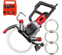Concrete Ring Saw, Brushless Wall Chaser with Water Fed Dust Suppression, 27/30CM Cut Depth, 3000rpm Electric Cutter for Stone, Wood, Porcelain (Includes 2 Blades)