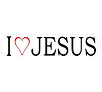 Concrete Sandwiches LTD I Love Jesus Decal Sticker Vinyl Bumper Window in Black Text with Red Heart 5.5 x 1.25 Inches White Vinyl