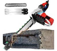 Concrete Saw, Electric Wall Cutter, High Power 5800W/6500W Tool for Cutting Brick, Ground, and Rebar - Includes 2 Chains and 2 Guide Bars