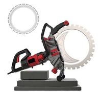 Concrete Saw, Electric Wall Grooving Cutting Machine, 11.8 Inch Cutting Depth, Includes 2 Diamond Saw Blades, Water Fed Dust Suppression for Stone, Rebar, Brick